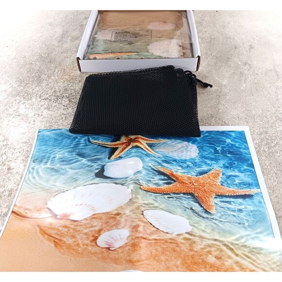 Starfish on Beach NEW 500 Piece Wood Jigsaw Puzzle with Poster by Xiamen - Picture 1 of 7